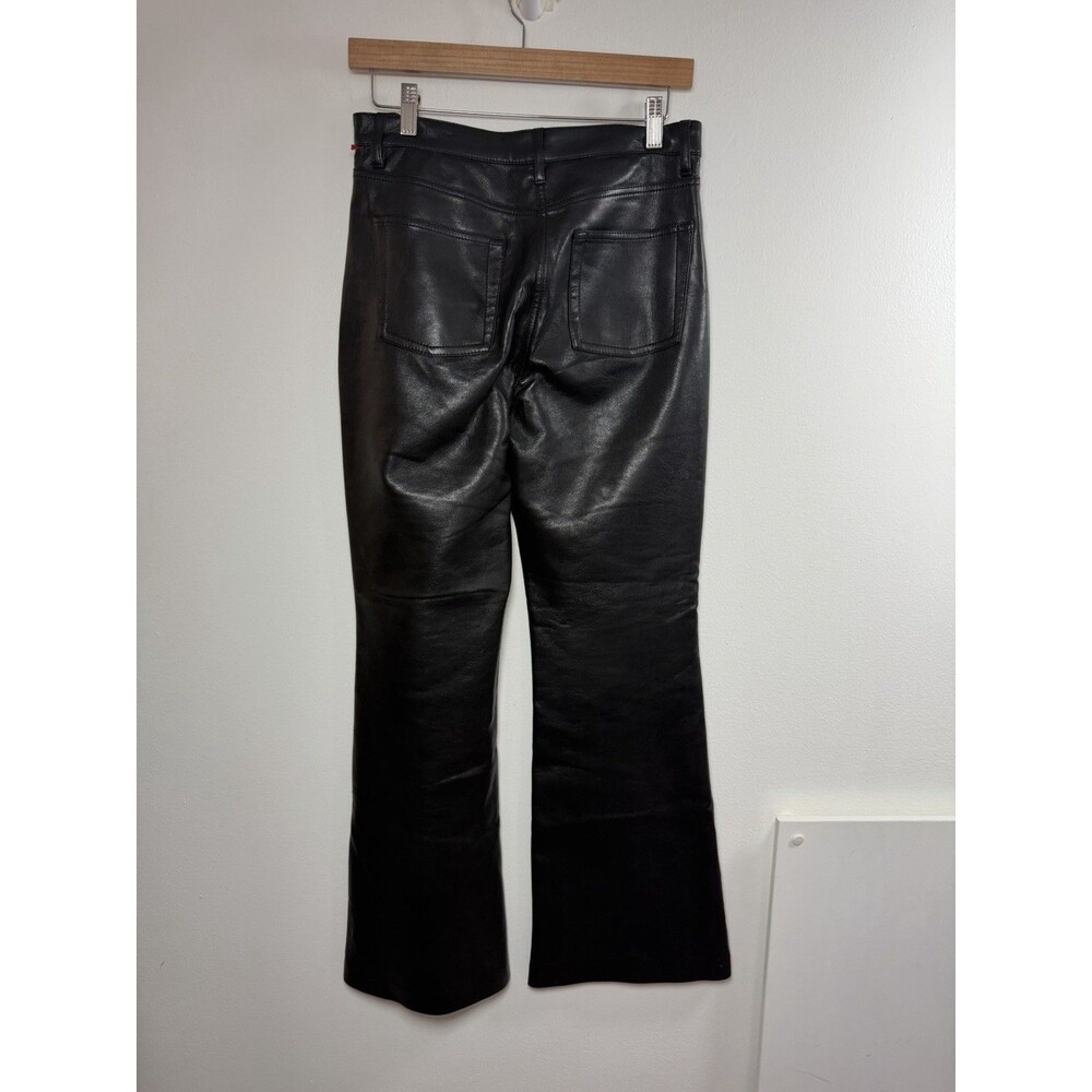 Wilfred Women’s Black Leather Flared Dress Pants Flat Front Pockets Size 6 - Picture 11 of 15